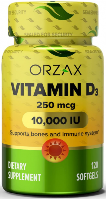 Витамин Д3 Vitamin D3 10 000 МЕ Orzax (120 капс)
